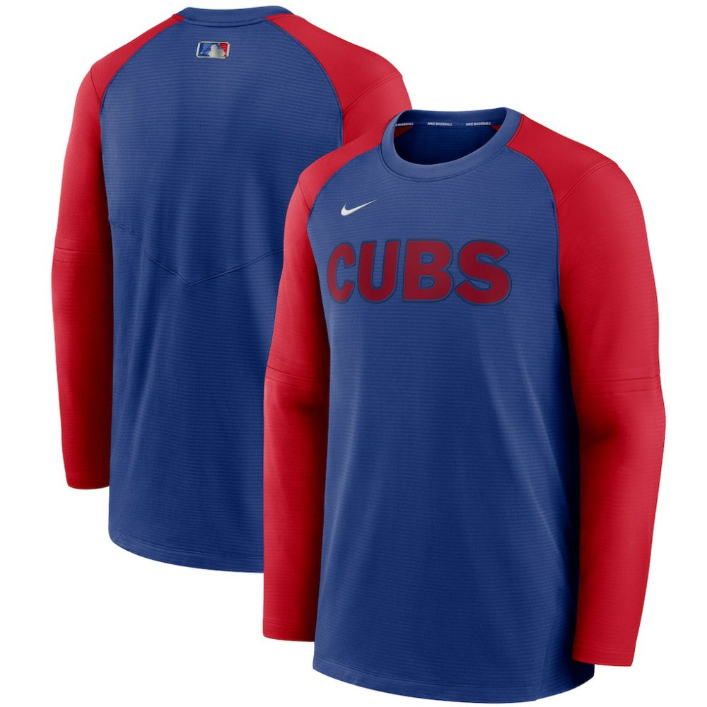 Chicago Cubs Nike Authentic Collection Pregame Performance Raglan Pullover Sweatshirt Clearance