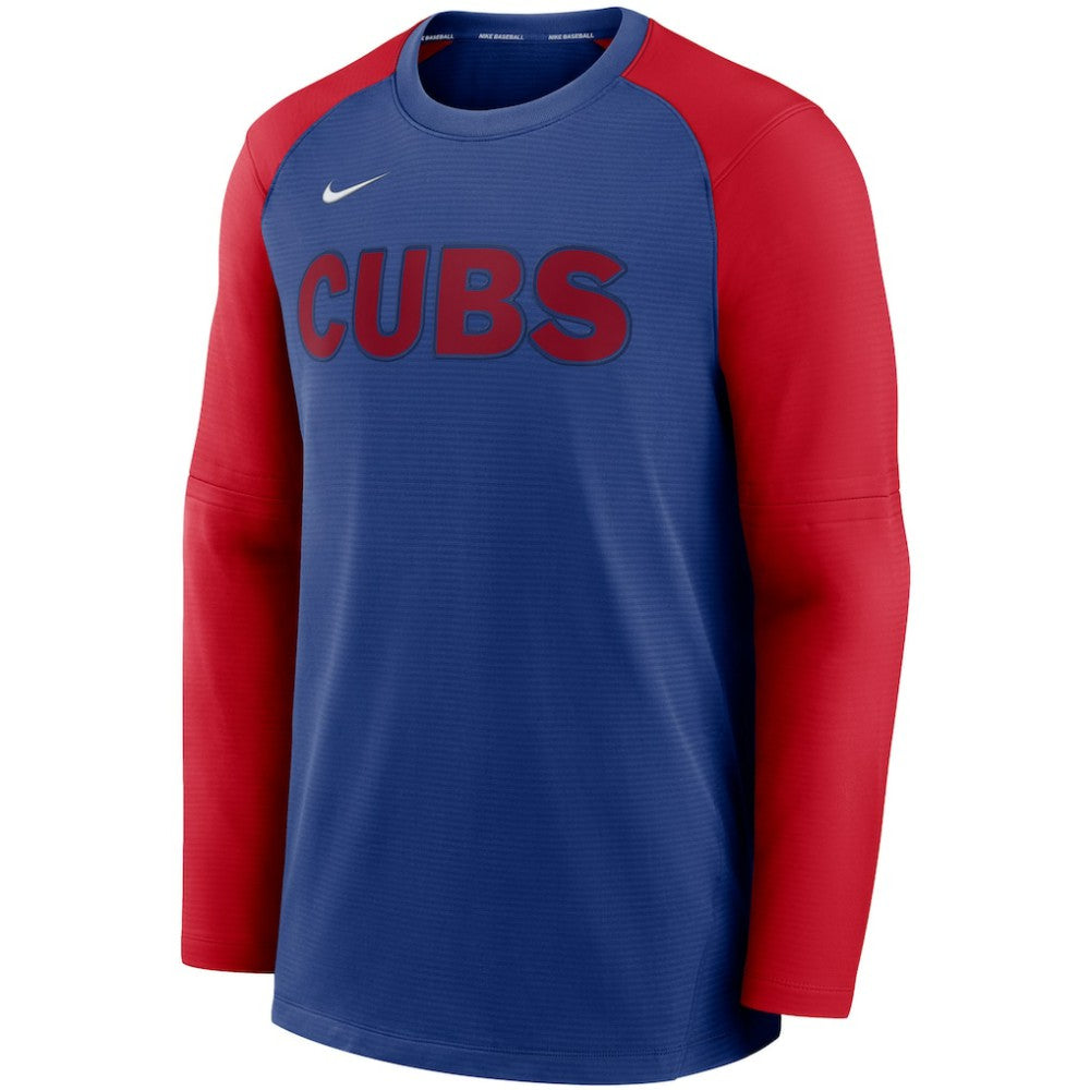 Chicago Cubs Nike Authentic Collection Pregame Performance Raglan Pullover Sweatshirt Clearance