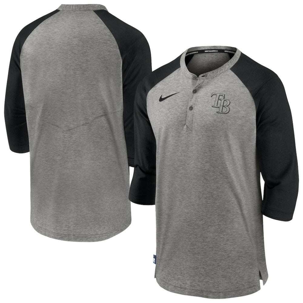 Tampa Bay Rays Nike Authentic Collection Flux Henley Raglan 3/4-Sleeve T-Shirt Sale