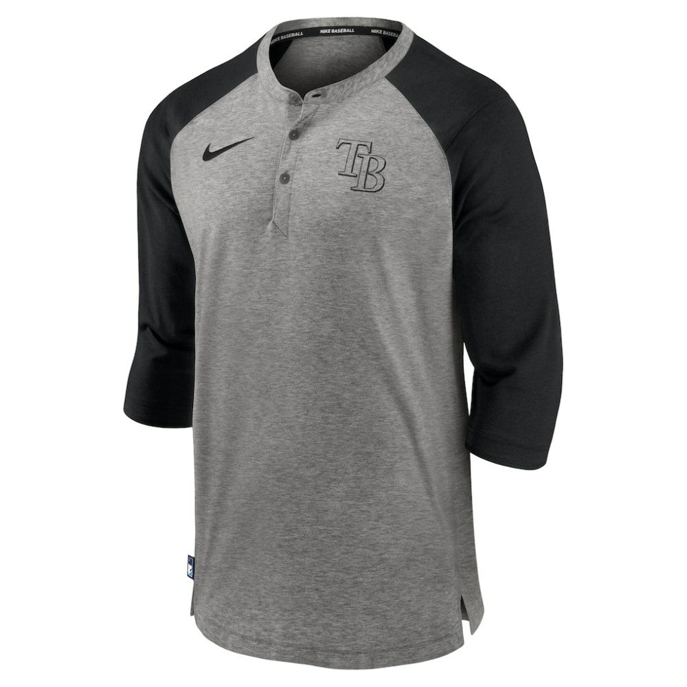 Tampa Bay Rays Nike Authentic Collection Flux Henley Raglan 3/4-Sleeve T-Shirt Sale