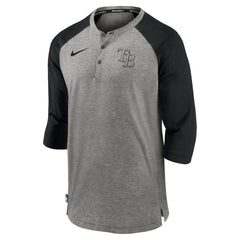 Tampa Bay Rays Nike Authentic Collection Flux Henley Raglan 3/4-Sleeve T-Shirt Sale