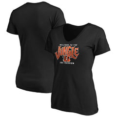 Joe Burrow Cincinnati Bengals Women's Jungle Joe V-Neck T-Shirt Black - NFL