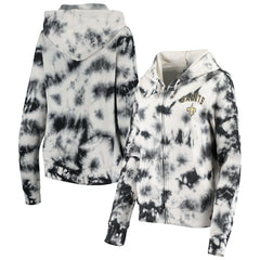 New Orleans Saints New Era Women's Tie Dye Fleece Full-Zip Hoodie Black - NFL