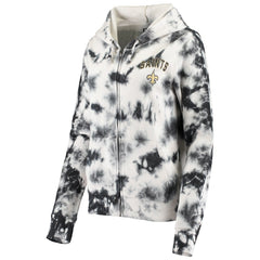 New Orleans Saints New Era Women's Tie Dye Fleece Full-Zip Hoodie Black - NFL