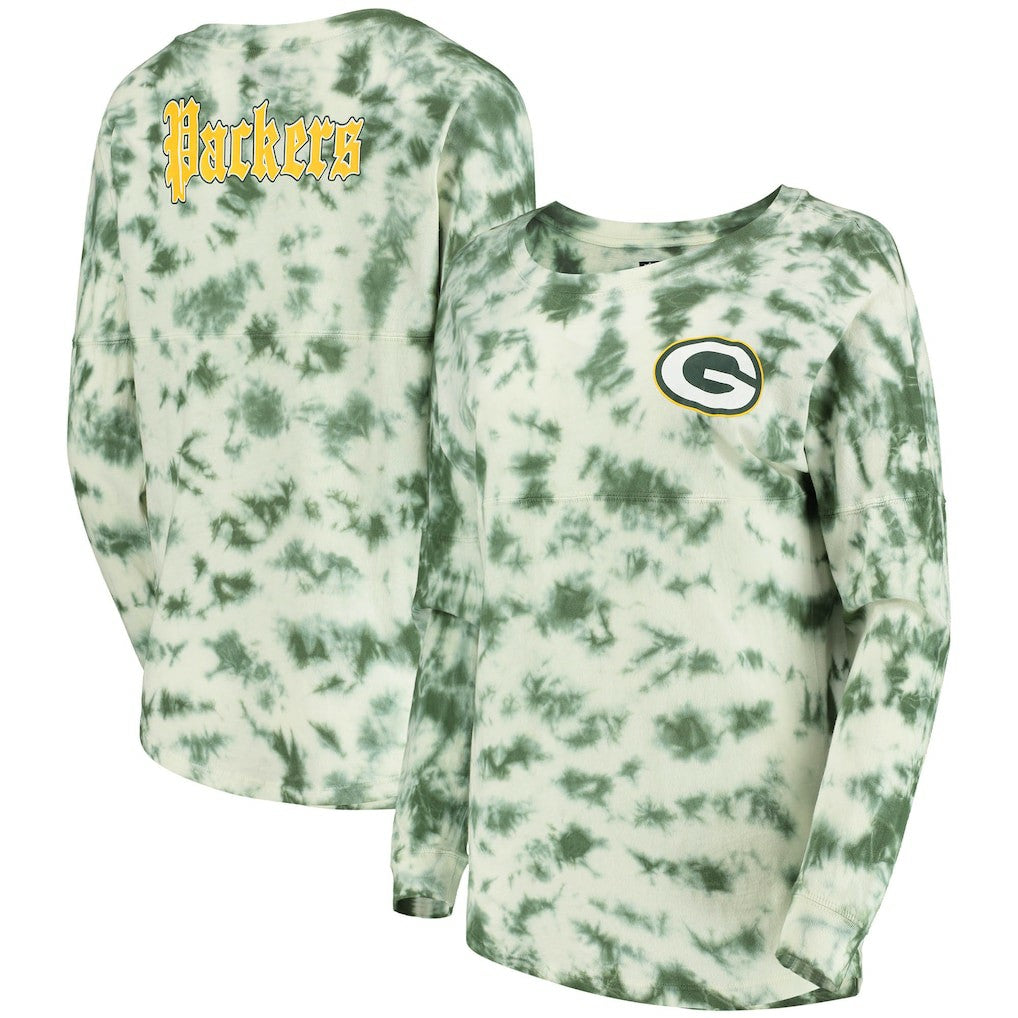 Green Bay Packers New Era Women's Tie-Dye Long Sleeve T-Shirt Green - NFL