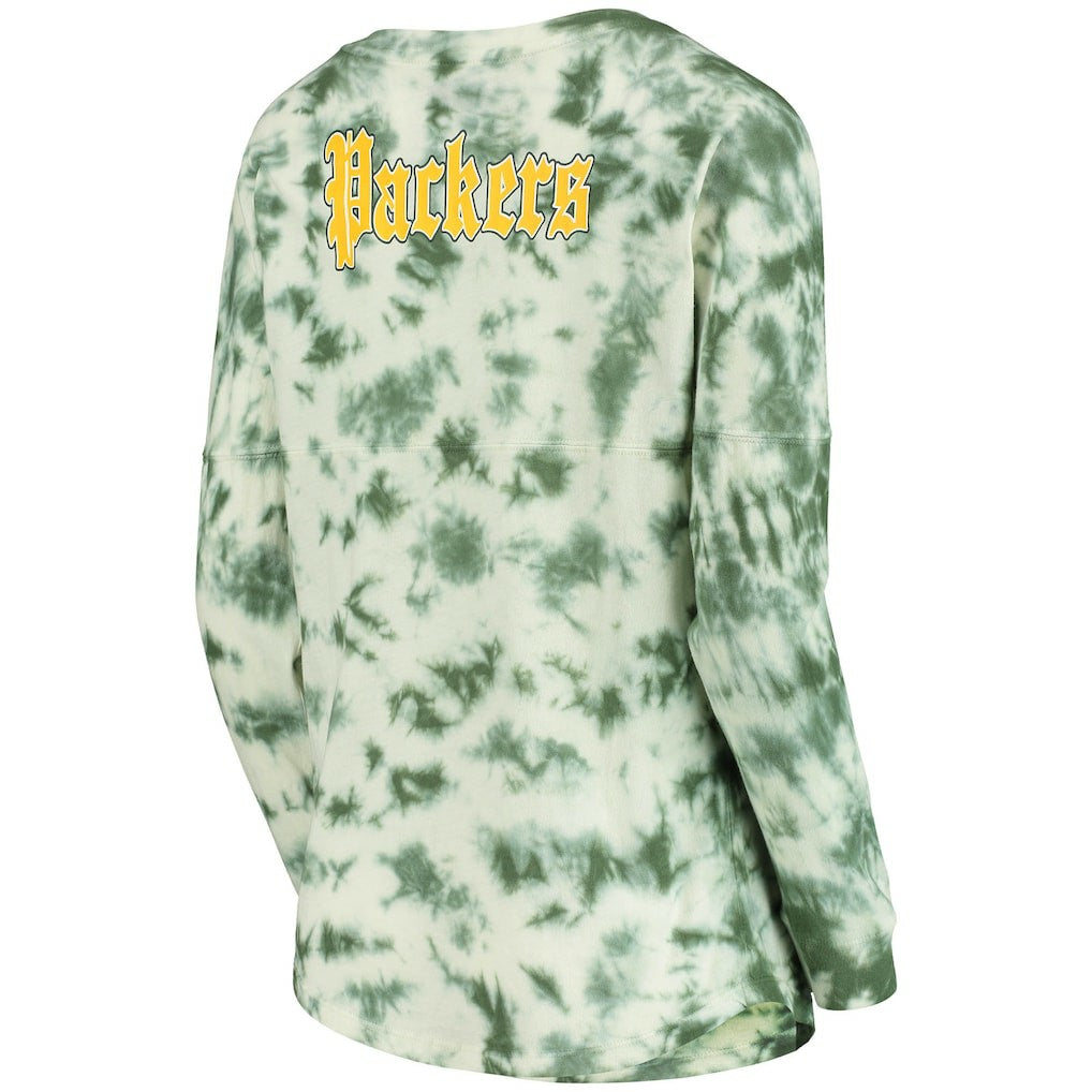 Green Bay Packers New Era Women's Tie-Dye Long Sleeve T-Shirt Green - NFL
