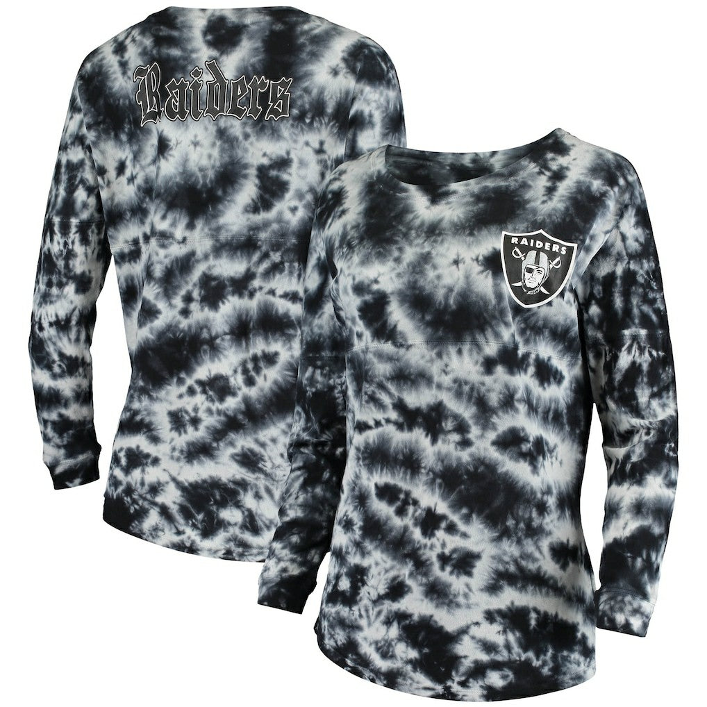 Las Vegas Raiders New Era Women's Tie-Dye Long Sleeve T-Shirt Black - NFL