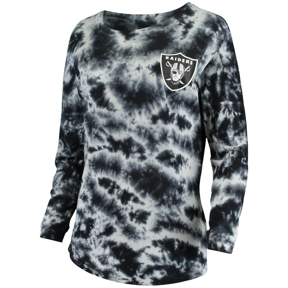 Las Vegas Raiders New Era Women's Tie-Dye Long Sleeve T-Shirt Black - NFL