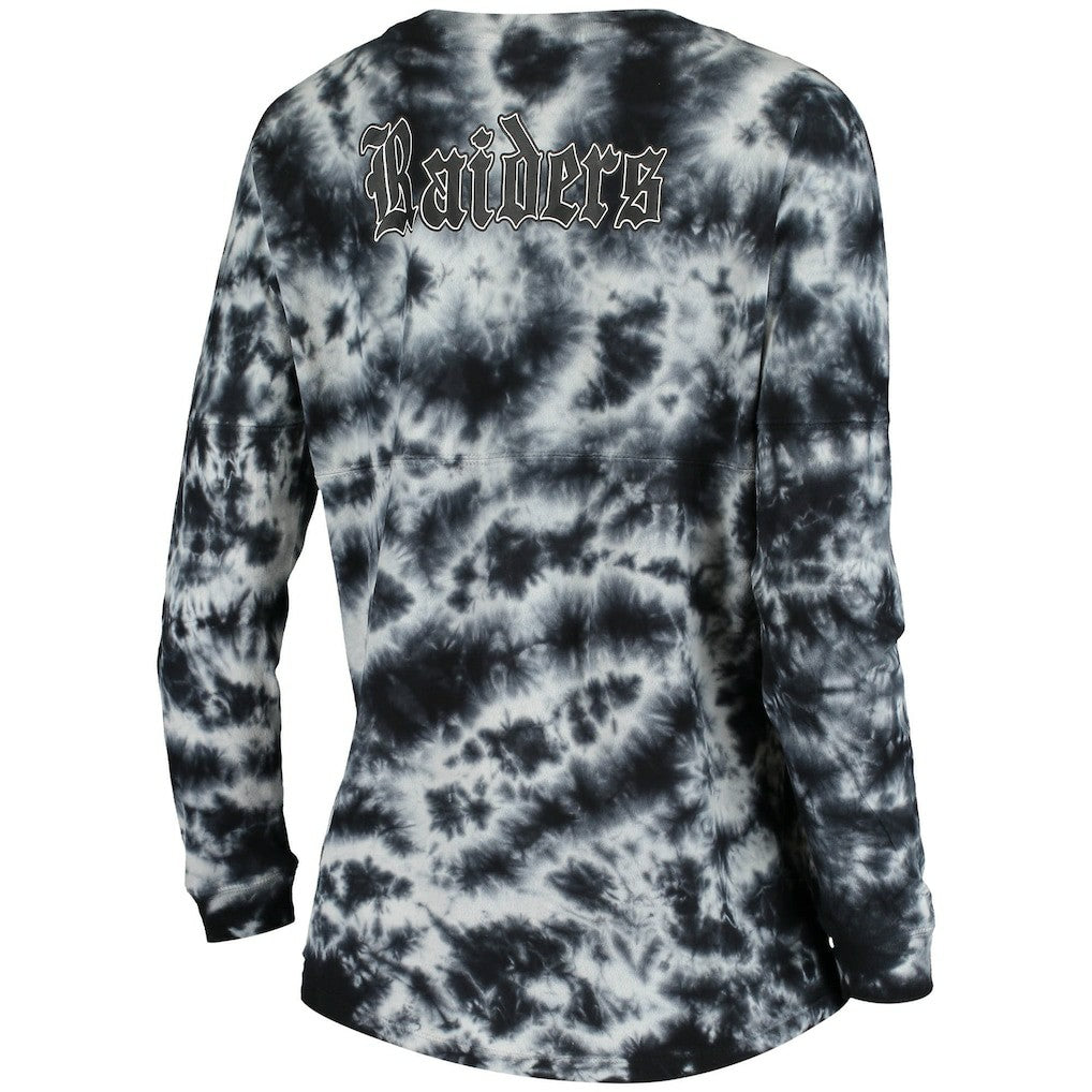 Las Vegas Raiders New Era Women's Tie-Dye Long Sleeve T-Shirt Black - NFL