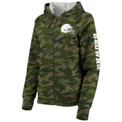 Cleveland Browns New Era Women's Raglan Full-Zip Hoodie Camo - NFL