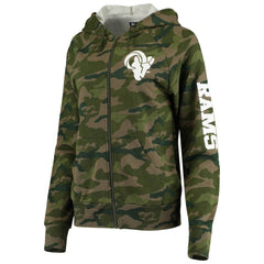 Los Angeles Rams New Era Women's Raglan Full-Zip Hoodie Camo - NFL