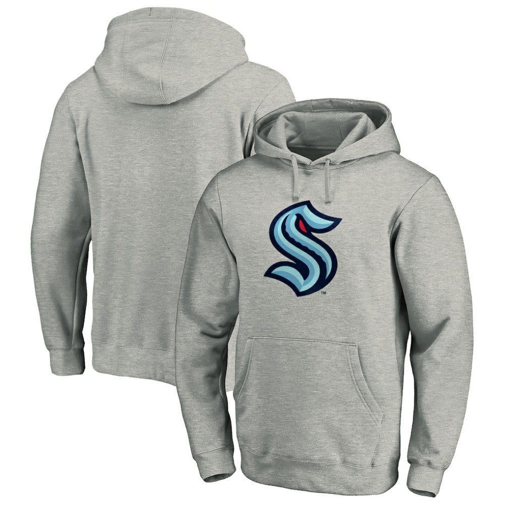 Seattle Kraken Fanatics Big & Tall Primary Logo Pullover Hoodie Heather Gray