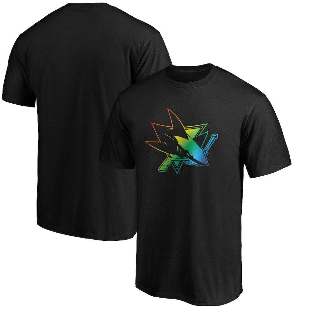 San Jose Sharks - Team Pride Logo T-Shirt Black