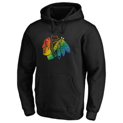 Chicago Blackhawks Team Pride Logo Pullover Hoodie Black