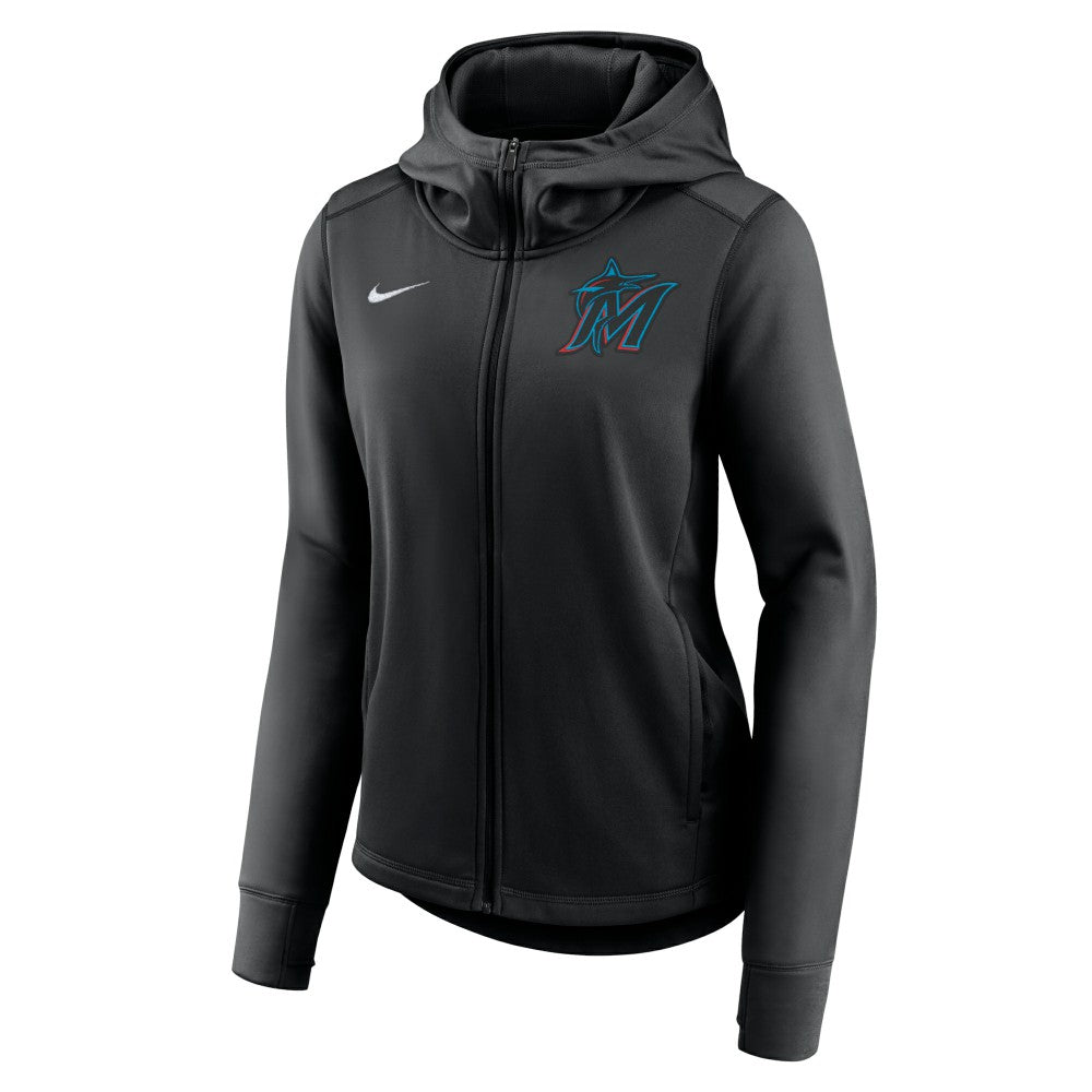 Miami Marlins Nike Women's Authentic Collection Baseball Performance Full-Zip Hoodie Lifestyle