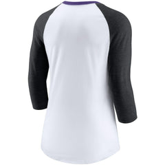 Colorado Rockies Nike Women's Color Split Tri-Blend 3/4-Sleeve Raglan T-Shirt Sale
