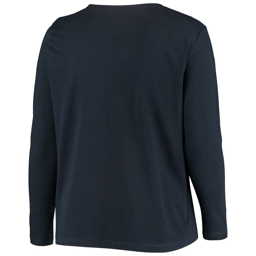 Chicago Bears Women's Plus Size Primary Logo Long Sleeve Scoop Neck T-Shirt Navy - Fanatics