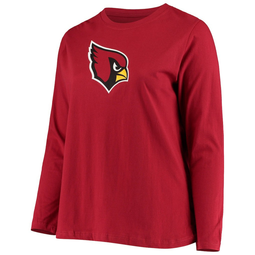 Arizona Cardinals Women's Plus Size Primary Logo Long Sleeve Scoop Neck T-Shirt Cardinal - Fanatics