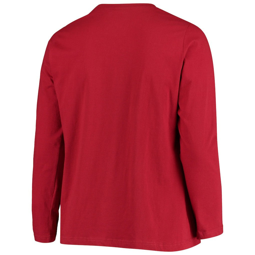 Arizona Cardinals Women's Plus Size Primary Logo Long Sleeve Scoop Neck T-Shirt Cardinal - Fanatics