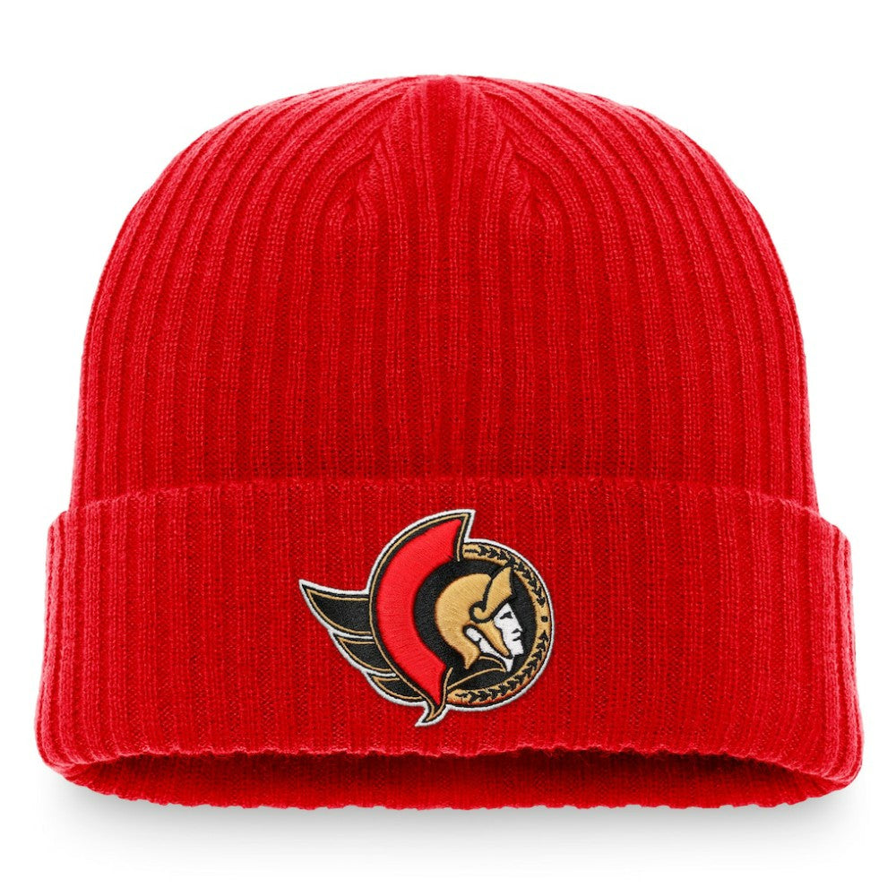 Ottawa Senators - Fanatics Core Primary Logo Cuffed Knit Hat Red