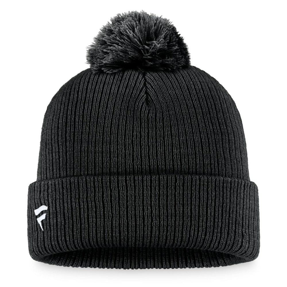 Pittsburgh Penguins Fanatics Primary Logo Cuffed Knit Hat with Pom Black
