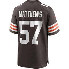 Clay Matthews Cleveland Browns Game Retired Player Jersey Brown - Nike