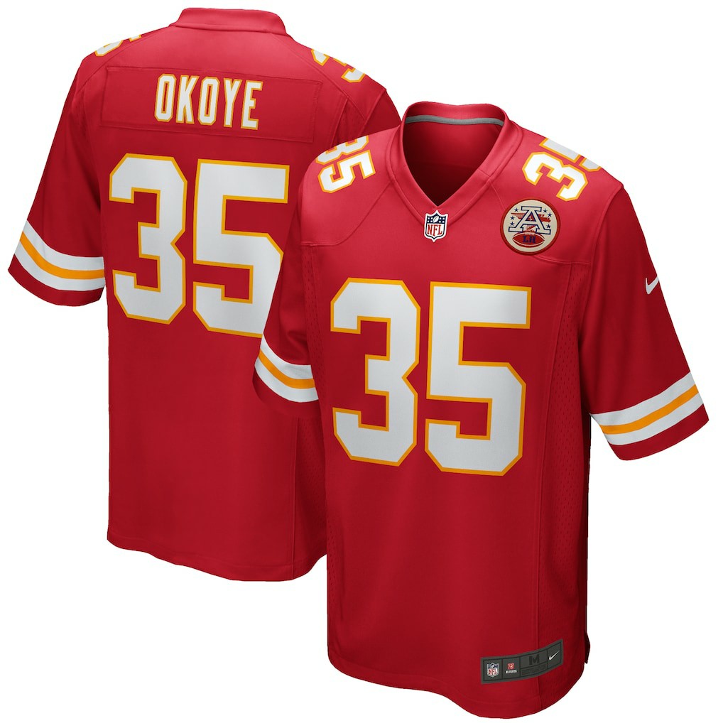 Christian Okoye Kansas City Chiefs Game Retired Player Jersey - Red | NFL Jerseys