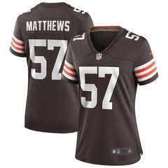 Clay Matthews Cleveland Browns Women's Game Retired Player Jersey Brown - Nike
