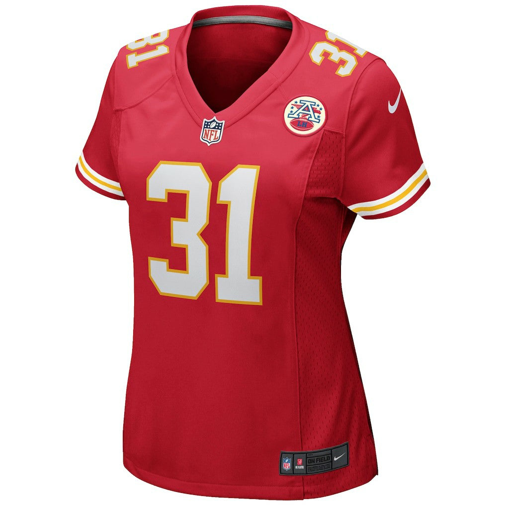 Priest Holmes Kansas City Chiefs Women's Game Retired Player Jersey - Red | NFL Jerseys