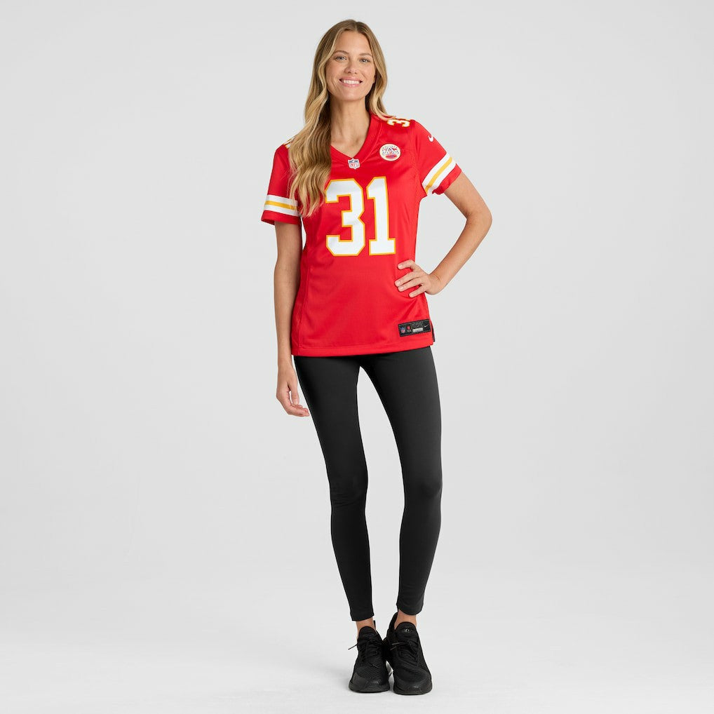 Priest Holmes Kansas City Chiefs Women's Game Retired Player Jersey - Red | NFL Jerseys