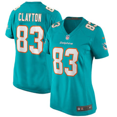 Mark Clayton Miami Dolphins Women's Game Retired Player Jersey Aqua - Nike