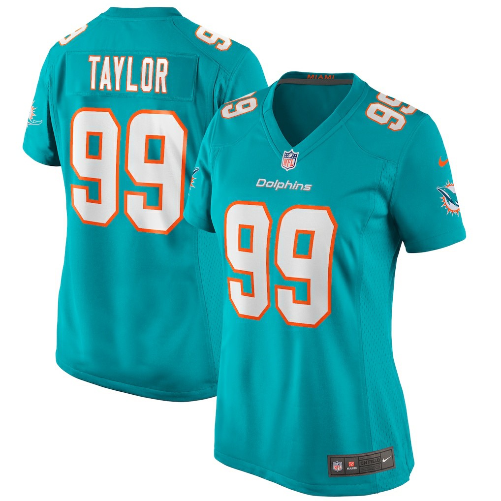 Jason Taylor Miami Dolphins Women's Game Retired Player Jersey Aqua - Nike