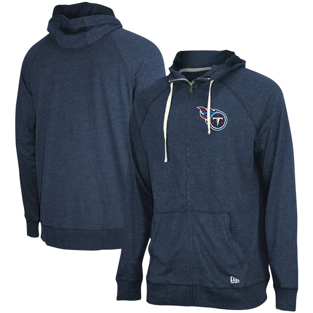 Tennessee Titans New Era In Season Hoodie Full-Zip Jacket Heathered Navy - NFL