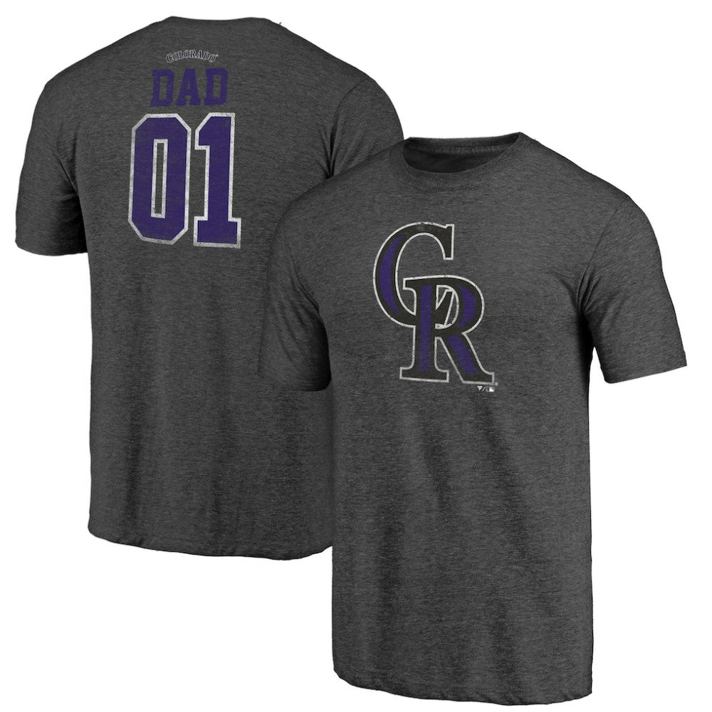 Colorado Rockies Father's Day Greatest Dad Tri-Blend T-Shirt Clearance