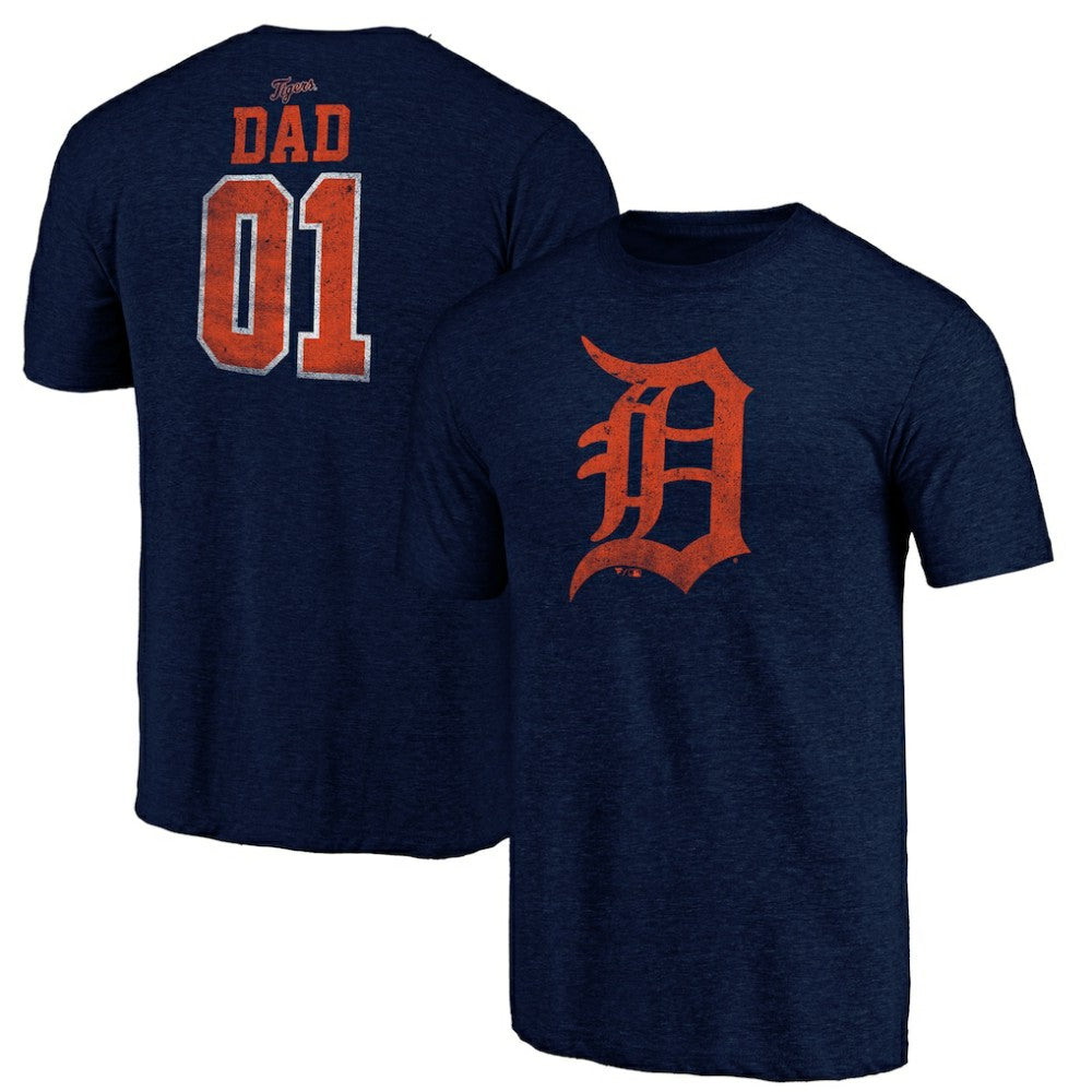 Detroit Tigers Father's Day Greatest Dad Tri-Blend T-Shirt On Sale