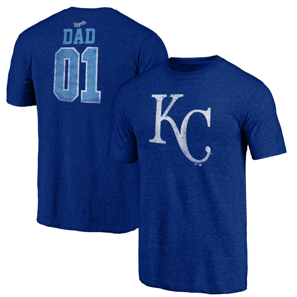 Kansas City Royals Father's Day Greatest Dad Tri-Blend T-Shirt On Sale