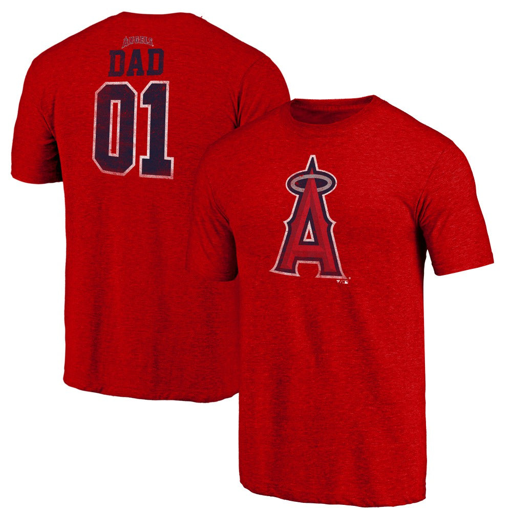 Los Angeles Angels Father's Day Greatest Dad Tri-Blend T-Shirt for sale