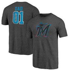 Miami Marlins Father's Day Greatest Dad Tri-Blend T-Shirt Sale