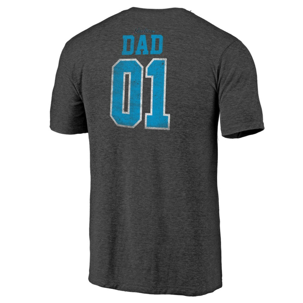 Miami Marlins Father's Day Greatest Dad Tri-Blend T-Shirt Sale