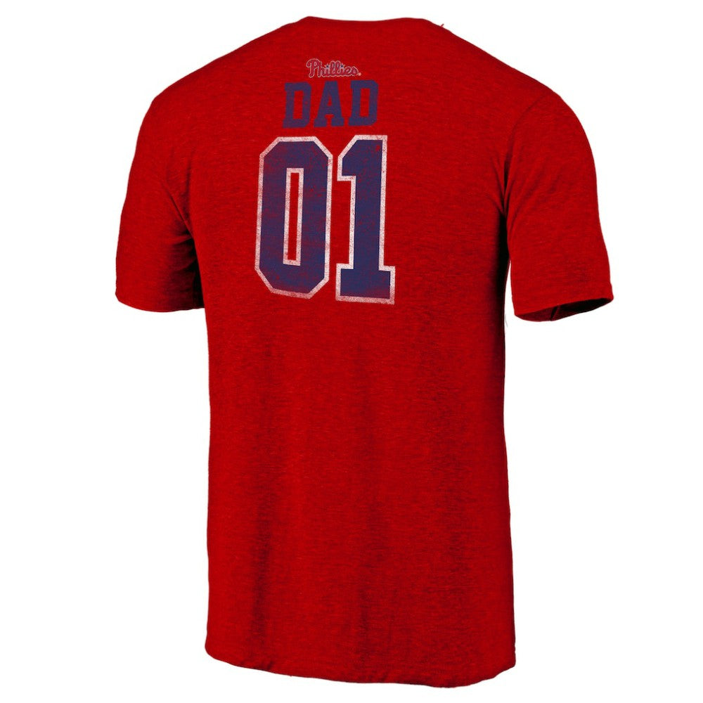 Philadelphia Phillies Father's Day Greatest Dad Tri-Blend T-Shirt On Sale