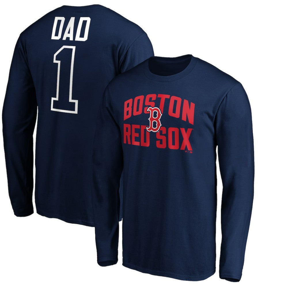 Boston Red Sox Father's Day #1 Dad Long Sleeve T-Shirt discount