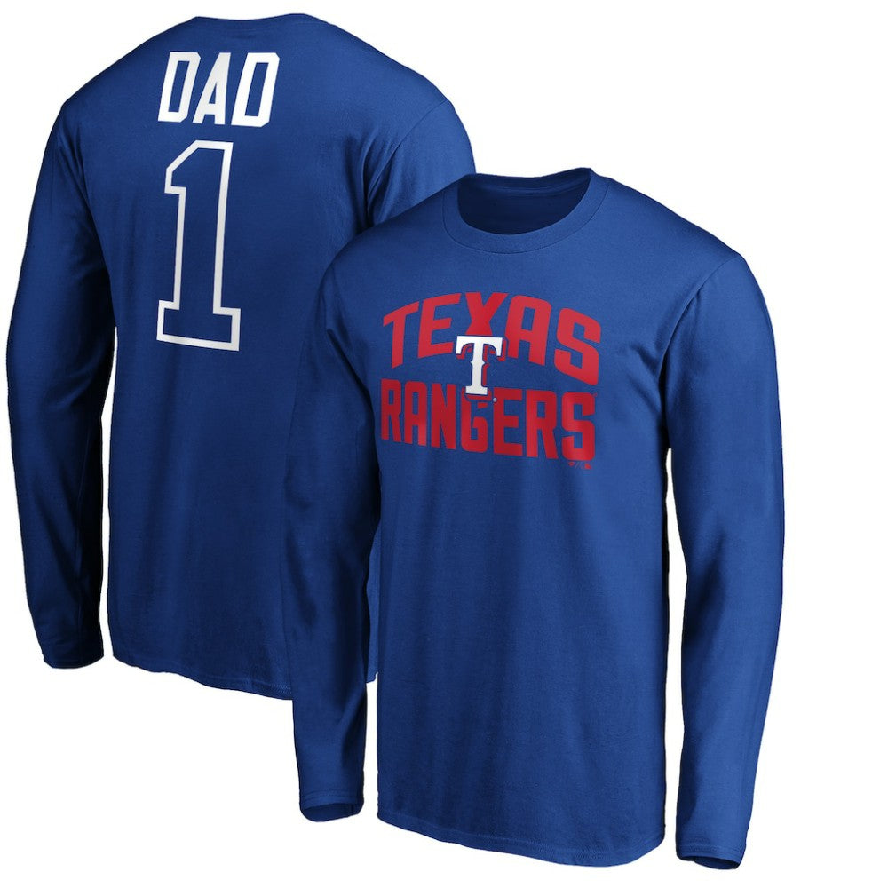 Texas Rangers Father's Day #1 Dad Long Sleeve T-Shirt On Sale