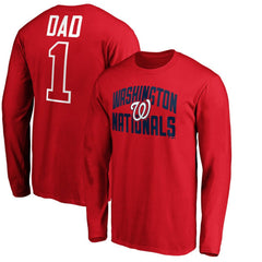 Washington Nationals Father's Day #1 Dad Long Sleeve T-Shirt Clearance