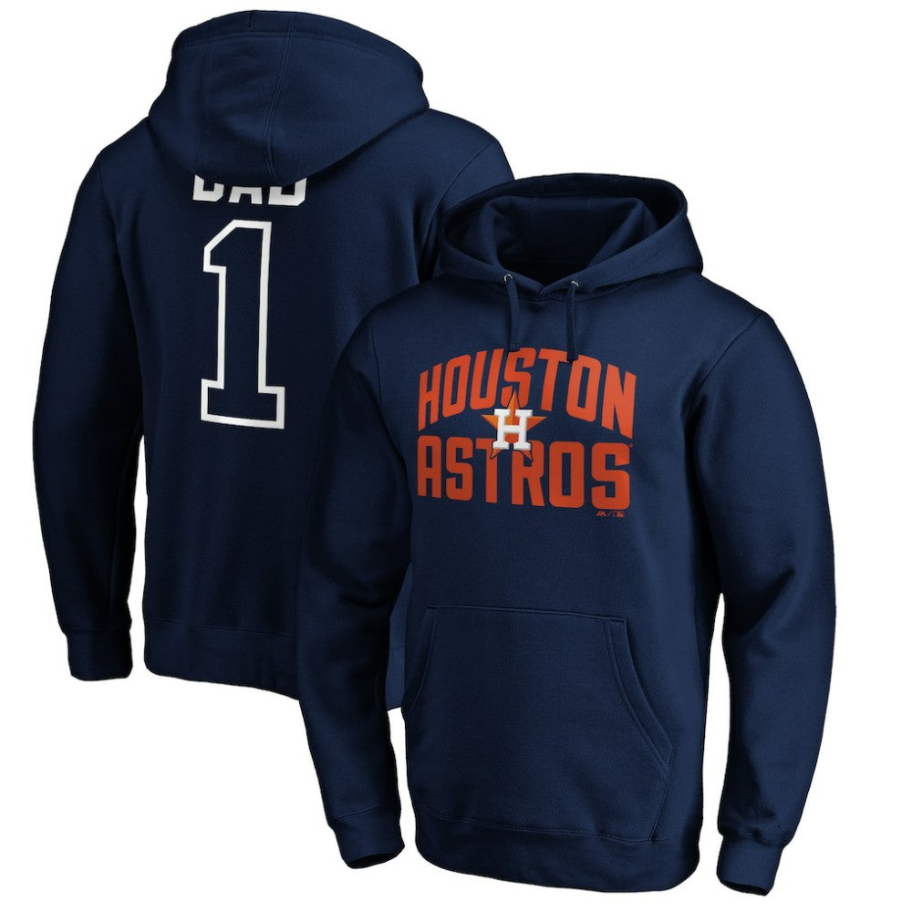 Houston Astros Father's Day #1 Dad Pullover Hoodie Lifestyle