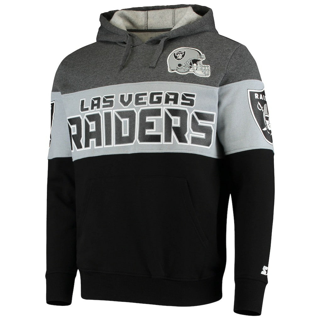 Las Vegas Raiders Starter Extreme Fireballer Pullover Hoodie Heathered Gray/Silver - NFL