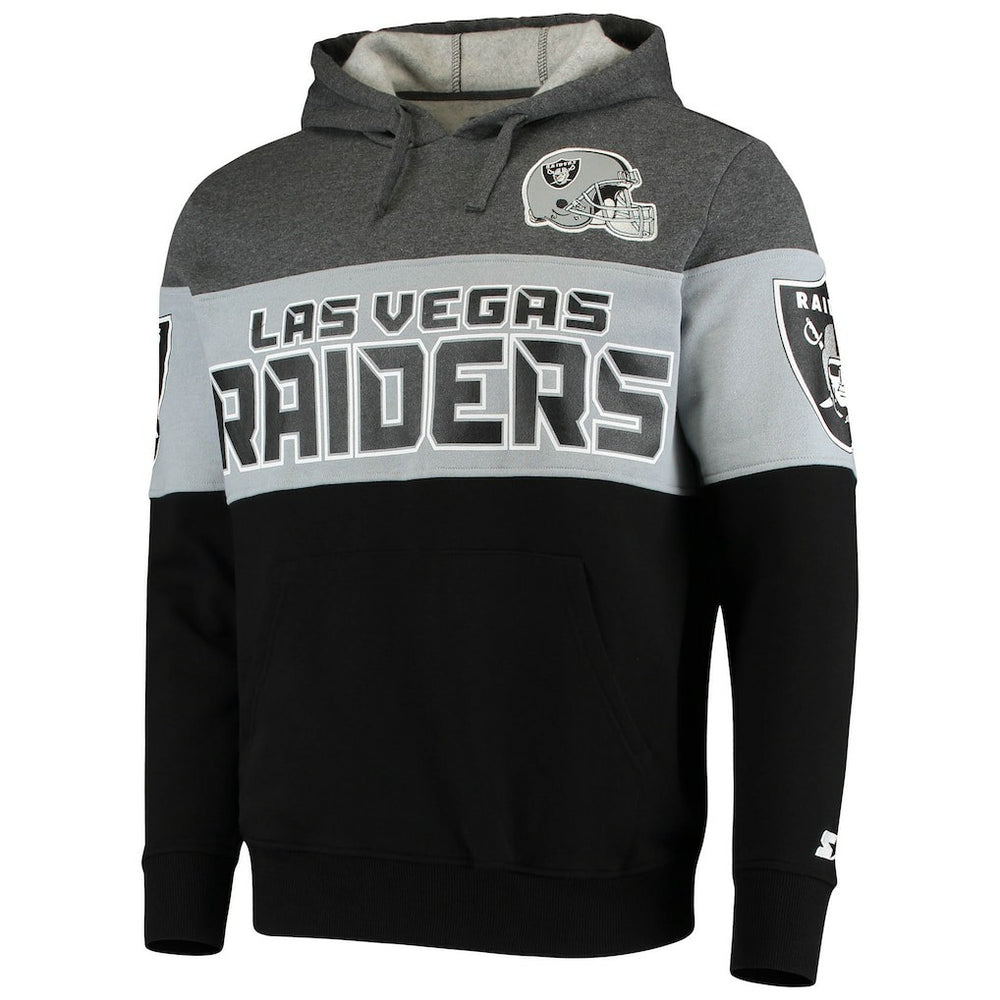 Las Vegas Raiders Starter Extreme Fireballer Pullover Hoodie Heathered Gray/Silver - NFL