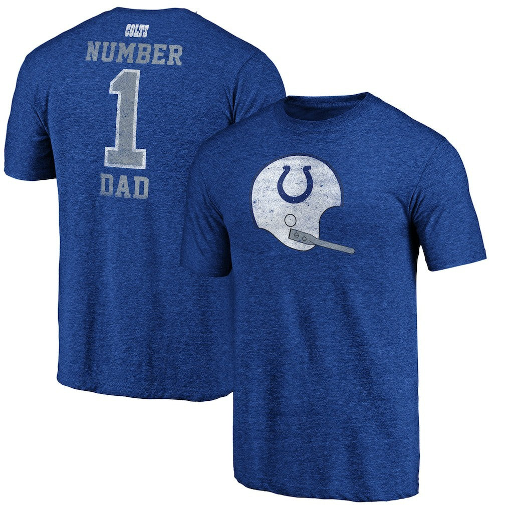 Indianapolis Colts #1 Dad Team Logo T-Shirt Royal - NFL