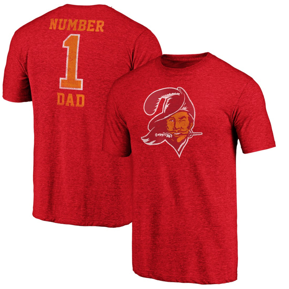 Tampa Bay Buccaneers #1 Dad Team Logo T-Shirt Red - NFL