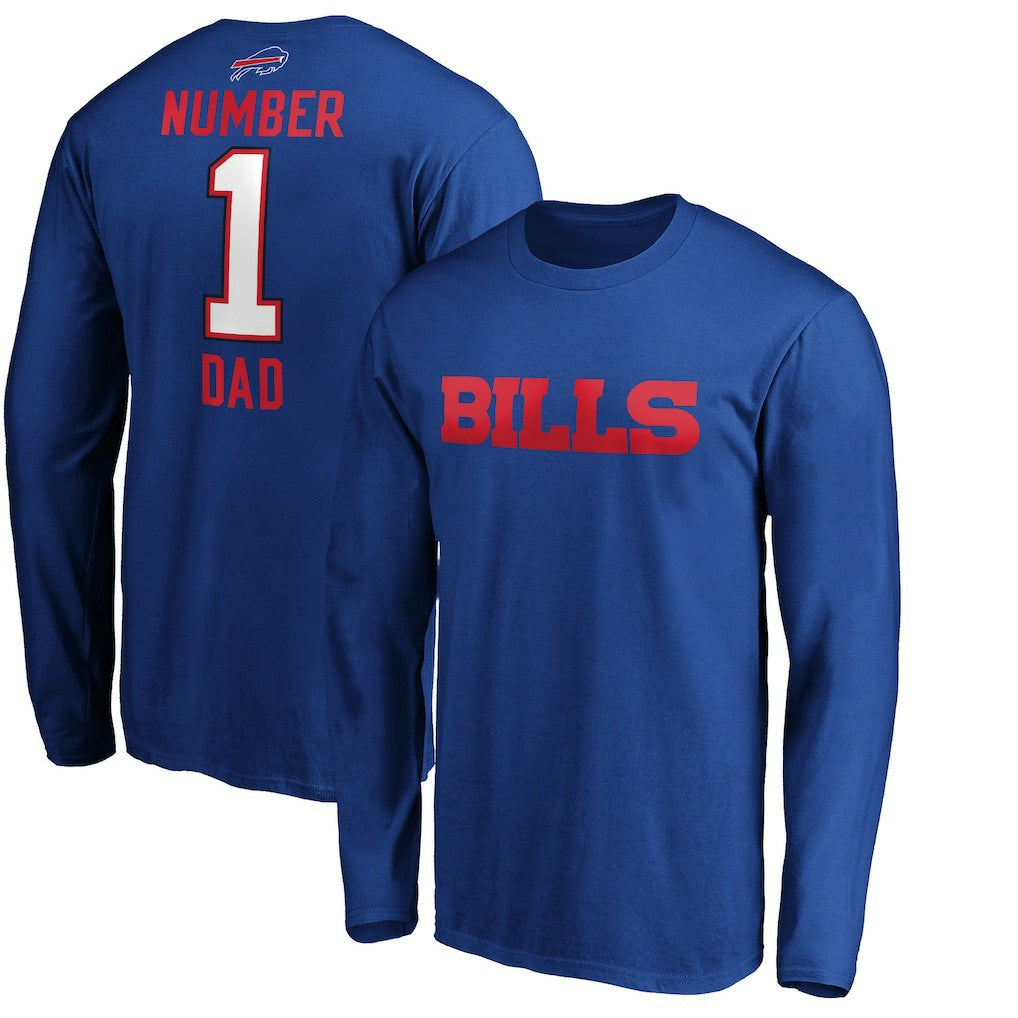Buffalo Bills #1 Dad Long Sleeve Team Logo T-Shirt Royal - NFL