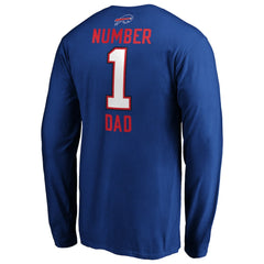 Buffalo Bills #1 Dad Long Sleeve Team Logo T-Shirt Royal - NFL